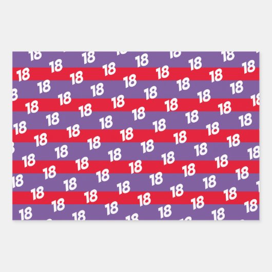 18番目のハッピーバースデーの名前の追加 ラッピングペーパーシート (正面)