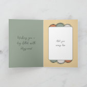 18番目の名前の写真任意の年齢オレンジの誕生日 カード (内部)