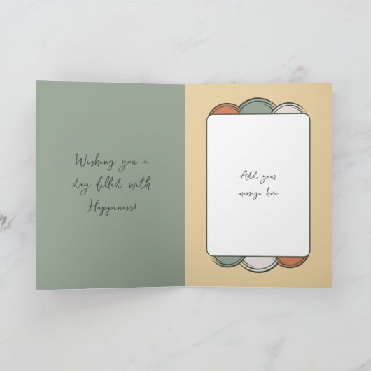 18番目の名前の写真任意の年齢オレンジの誕生日 カード (内部)