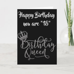 18番目の祝誕生日QUEENカードへの時間 カード