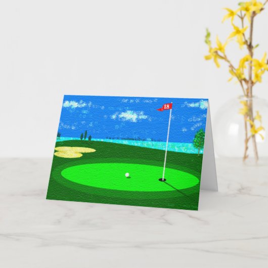 18番目の穴 カード (黄色い花)
