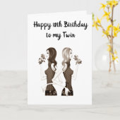 **18番目の誕生日が私の**ツイン・シスターに希望** カード (黄色い花)