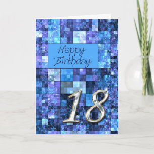 18番目の誕生日カードと抽象芸術マス。 カード