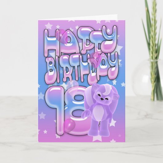 18番目の誕生日カード、小さなスカンク付き カード (正面)