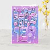 18番目の誕生日カード、小さなスカンク付き カード (黄色い花)