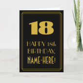 18番目の誕生日-インスパイアアールデコの外観"18" & Name カード (正面)