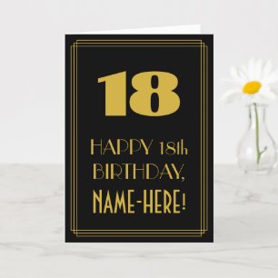 18番目の誕生日-インスパイアアールデコの外観"18" & Name カード