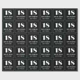 18番目の誕生日-インスパイアアールデコの検索"18"、名前 ラッピングペーパー