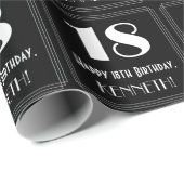 18番目の誕生日-インスパイアアールデコの検索"18"、名前 ラッピングペーパー (ロールコーナー)