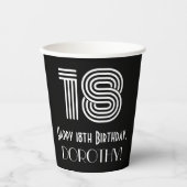 18番目の誕生日:インスパイアアールデコの検索「18」 +名前 紙コップ (正面)