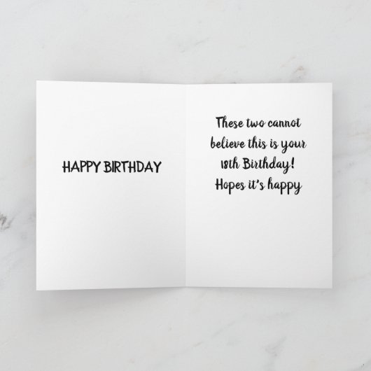 *18番目の誕生日*犬のユーモア！ カード (内部)