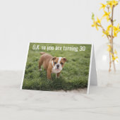 **18番目の誕生日** BULLDOGはコメディアン カード (黄色い花)