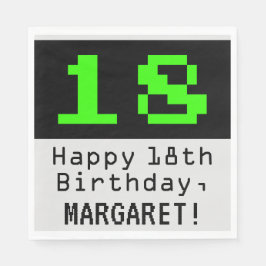 18番目の誕生日- Nerdy / オタク系のスタイル"18" & Name スタンダードランチョンナプキン