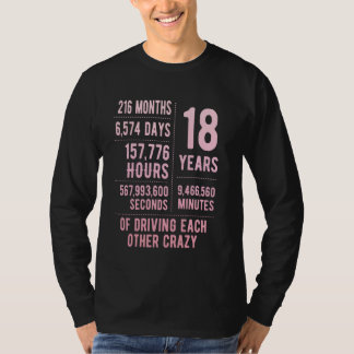 18結婚した年おもしろい18結婚周年 Tシャツ