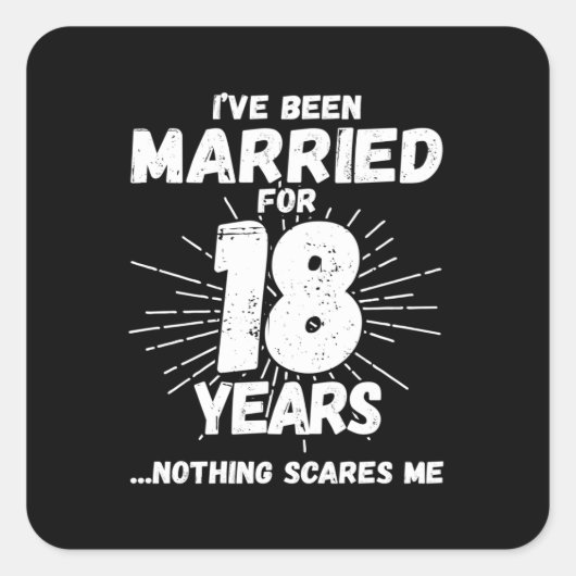 18結婚した年18おもしろい周年 スクエアシール (正面)