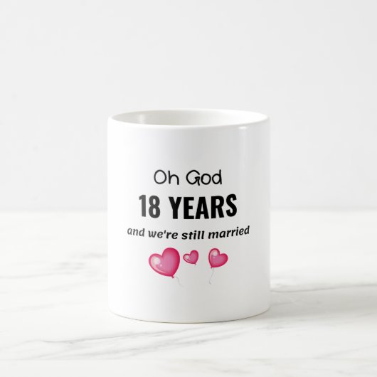 18結婚周年おもしろい記念品 コーヒーマグカップ (中央)