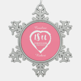 18結婚周年磁伝統的器 スノーフレークピューターオーナメント