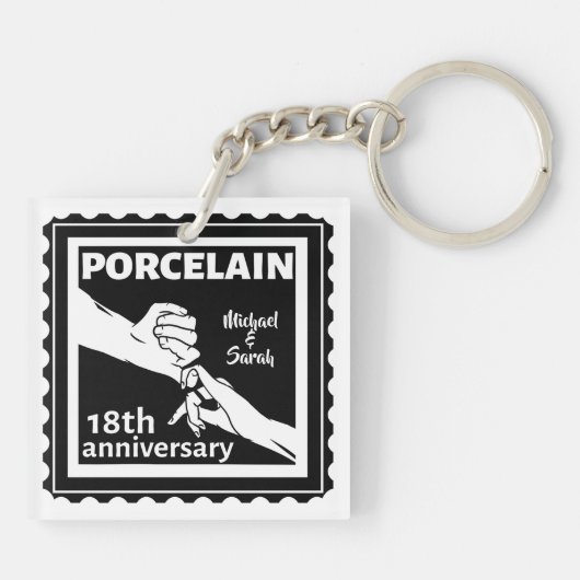 18結婚周年磁器伝統的 キーホルダー (裏面)