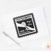 18結婚周年磁器伝統的 スクエアシール (封筒)