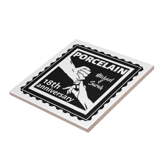 18結婚周年磁器伝統的 タイル (側面)