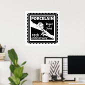 18結婚周年磁器伝統的 ポスター (ホームオフィス)