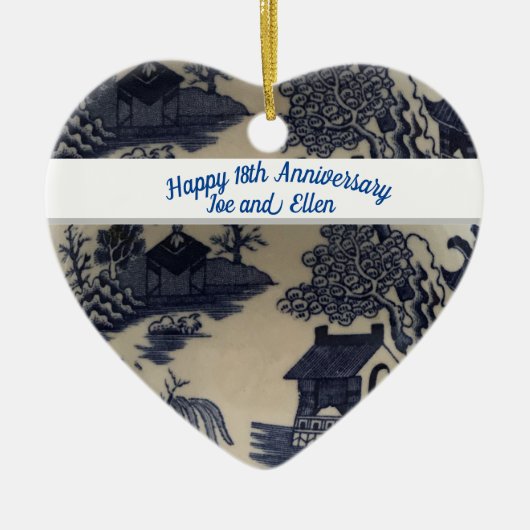 18結婚周年磁器 セラミックオーナメント (正面)