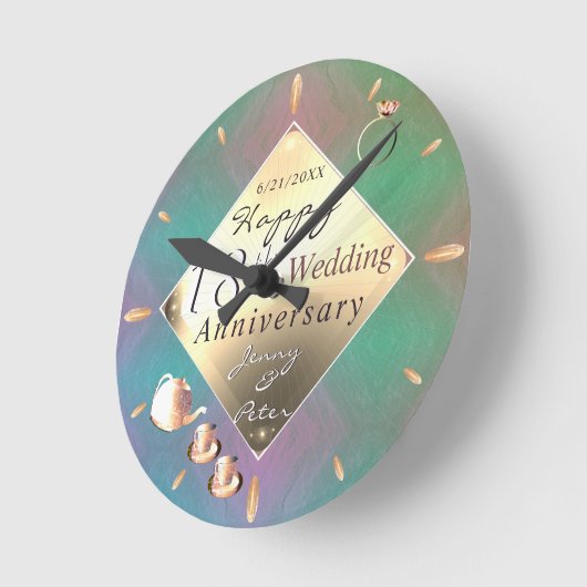 18結婚周年記念猫用アイセラ ラウンド壁時計 (傾斜)