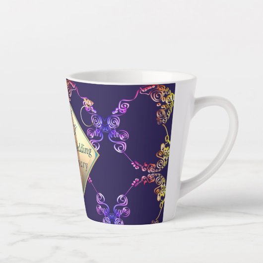 18結婚周年記念磁器猫の目とブルー カフェラテマグ (右)