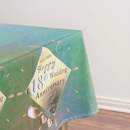 18結婚周年記念磁器猫の目とブルー テーブルクロス (インサイチュ)