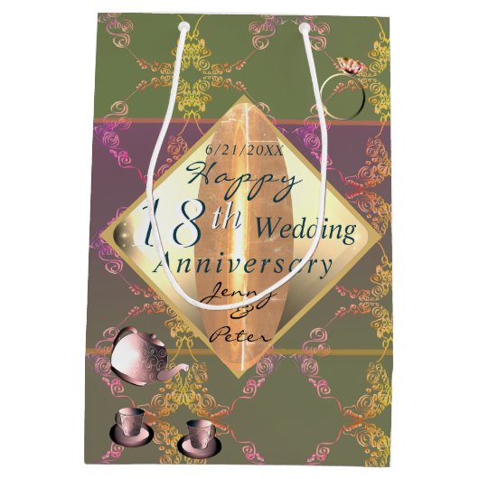 18結婚周年記念磁器猫の目を見た感想 ミディアムペーパーバッグ (裏面)