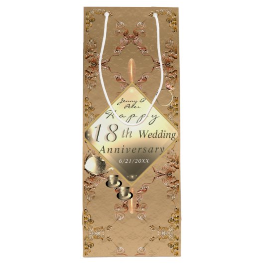 18結婚周年記念磁器猫の目 ワインギフトバッグ (裏面)