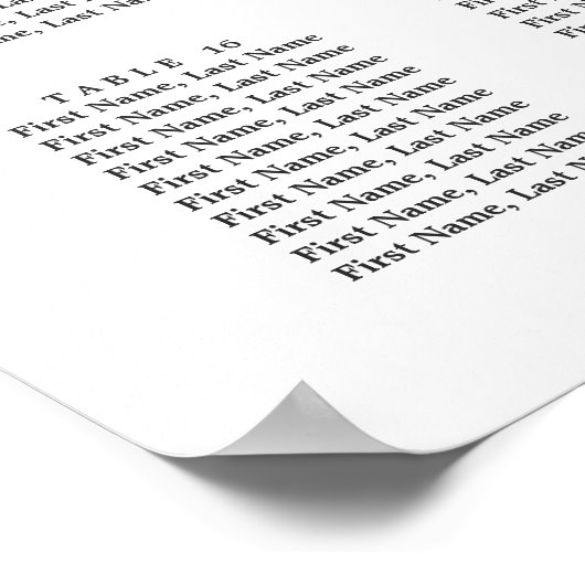 18表赤面ピンク開花結婚の座席表 ポスター (角)