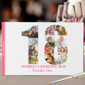 18誕生日いつ…ピンク色のコラージュ ゲストブック