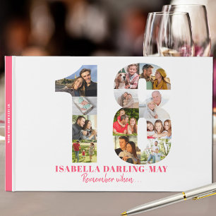 18誕生日いつ…ピンク色のコラージュ ゲストブック