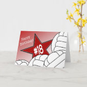 18誕生日おめでとうバレーボールスター! カード (黄色い花)