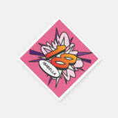 18誕生日おもしろいレトロ漫画ブックピンク スタンダードカクテルナプキン (角)