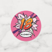 18誕生日おもしろいレトロ漫画簿 コンフェッティ (スモール正面)