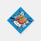 18誕生日おもしろいレトロ漫画簿 スタンダードカクテルナプキン (角)