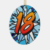 18誕生日おもしろいレトロ漫画簿 セラミックオーナメント (右)