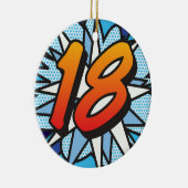 18誕生日おもしろいレトロ漫画簿 セラミックオーナメント (右)