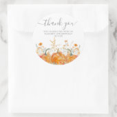 18誕生日かぼちゃワイルドフラワーカスタムサンキュー ラウンドシール (バッグ)