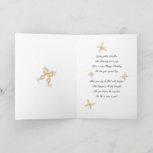 18誕生日と金蝶 カード (内部)