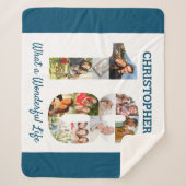 18誕生日の写真のコラージュ シェルパブランケット (正面)