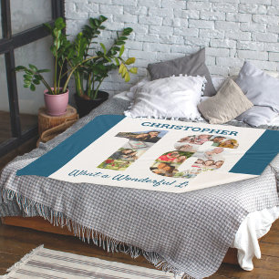 18誕生日の写真のコラージュ シェルパブランケット