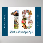 18誕生日の写真のコラージュ ポスター (正面)