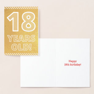 18誕生日はっきりした「18歳！」 ゴールドフォイルカード 箔カード