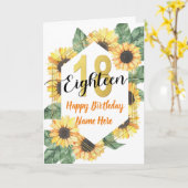 18誕生日めでたい カード (黄色い花)