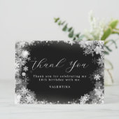 18誕生日ウィンターワンダーランドスノーフレーク サンキューカード (スタンド正面)