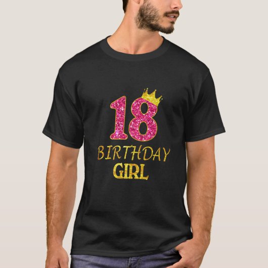 18誕生日ガールプリンセス18歳18番目の贈り物 Tシャツ (正面)