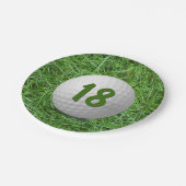 18誕生日ゴルフボールオングラス紙プレート ペーパープレート (アングル)